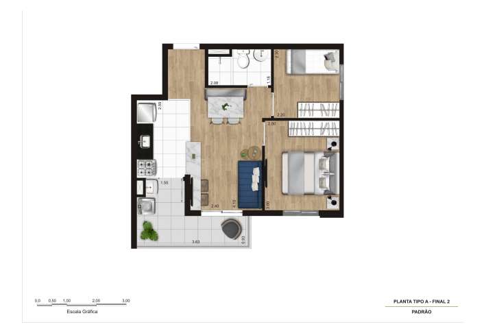 Planta 2 Dorms - Final 2 - Apartamento em Jardim Umarizal