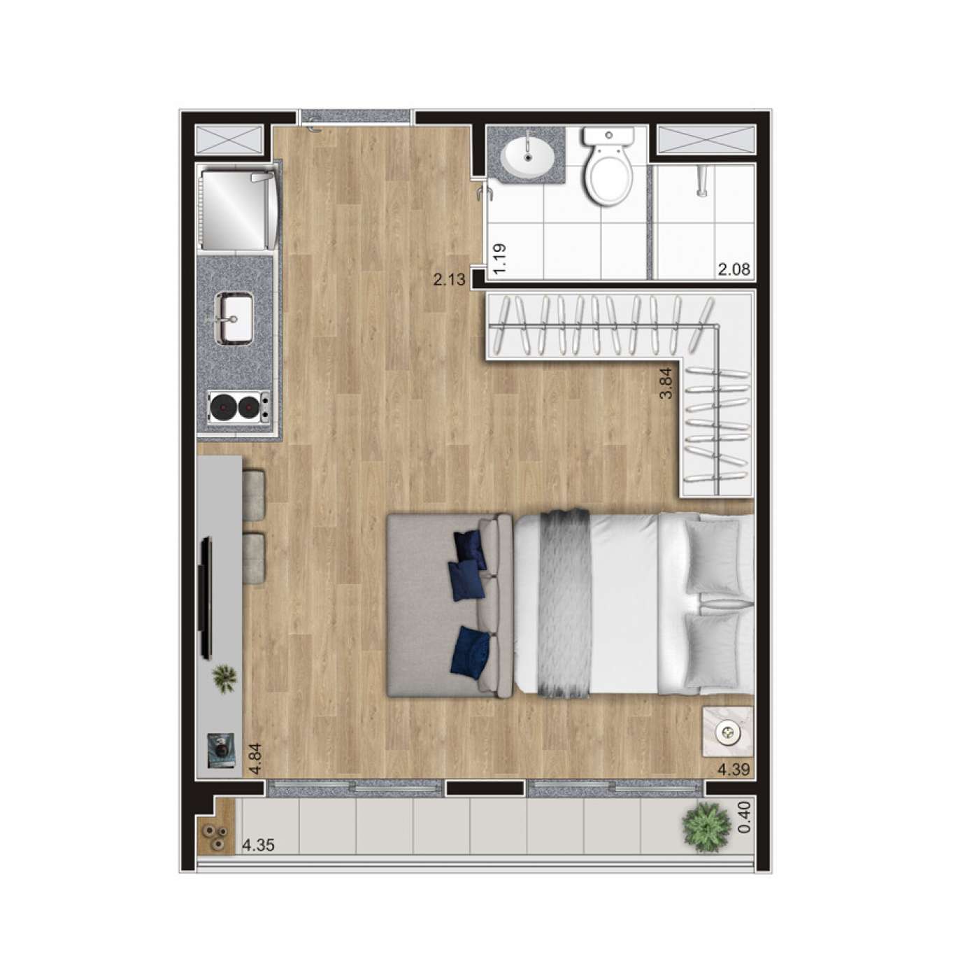 Planta 27,35m² KZ Direct Bresser