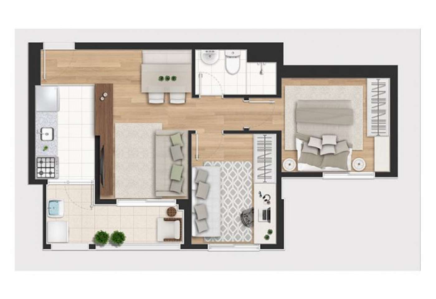 Planta 48m² Via Araucária