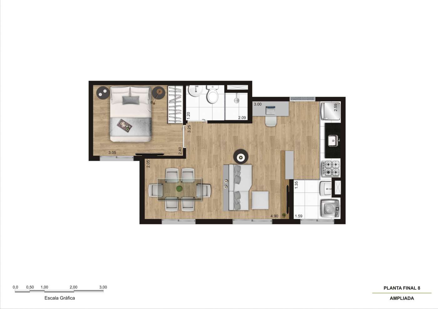 Planta Final 7 - 35m² sala ampliada - R03 KZ Next Freguesia