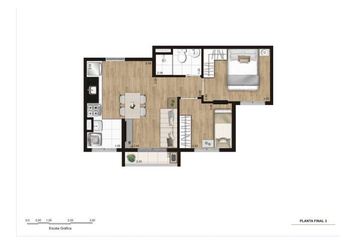 Planta Final 3 - 37m² - R02 - Apartamento em Vila Brasilandia