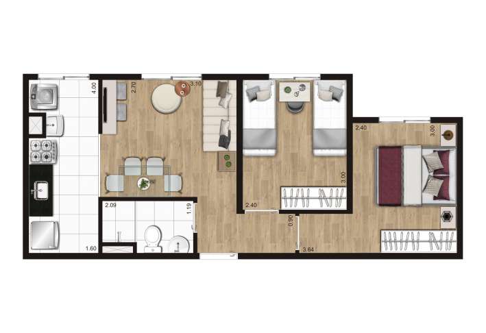 Planta tipo B - 2 DORMS - Apartamento em Panamby