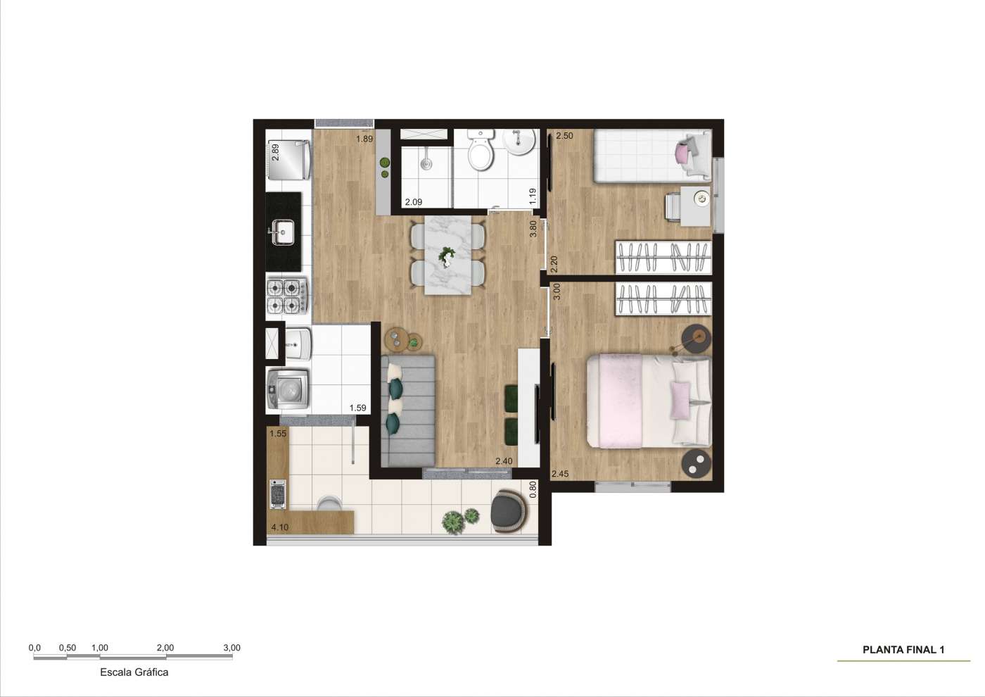 Planta Final 1 - 41m² - R02 KZ Next Freguesia