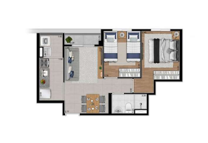 Planta Meio - Apartamento em Socorro